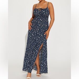Fashion Nova Navy Floral Maxi Dress